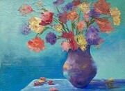 Val Holts Posies in Turquoise