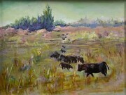Val Holts Pasture Grazing 9x12 $175